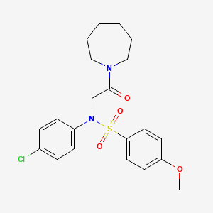 molecular formula C21H25ClN2O4S B3545169 N-[2-(AZEPAN-1-YL)-2-OXOETHYL]-N-(4-CHLOROPHENYL)-4-METHOXYBENZENE-1-SULFONAMIDE 