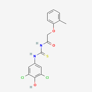 molecular formula C16H14Cl2N2O3S B3545187 N-[(3,5-dichloro-4-hydroxyphenyl)carbamothioyl]-2-(2-methylphenoxy)acetamide 