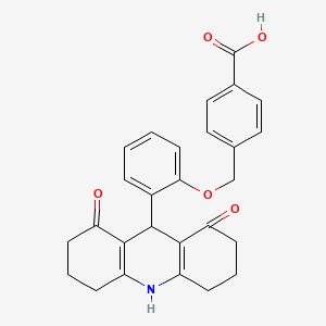 molecular formula C27H25NO5 B3545228 4-[[2-(1,8-Dioxo-2,3,4,5,6,7,9,10-octahydroacridin-9-yl)phenoxy]methyl]benzoic acid 