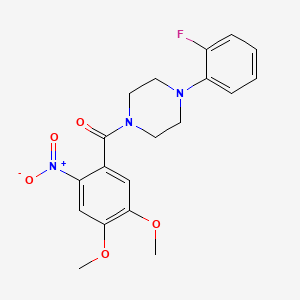 molecular formula C19H20FN3O5 B3545331 (4,5-DIMETHOXY-2-NITROPHENYL)[4-(2-FLUOROPHENYL)PIPERAZINO]METHANONE 