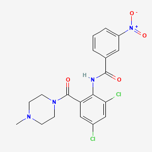 molecular formula C19H18Cl2N4O4 B3546719 N-[2,4-dichloro-6-(4-methylpiperazine-1-carbonyl)phenyl]-3-nitrobenzamide 