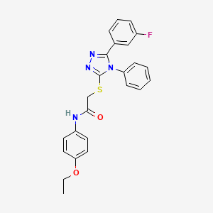 molecular formula C24H21FN4O2S B3546728 N-(4-ethoxyphenyl)-2-[[5-(3-fluorophenyl)-4-phenyl-1,2,4-triazol-3-yl]sulfanyl]acetamide 