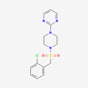 molecular formula C15H17ClN4O2S B3546754 2-[4-[(2-Chlorophenyl)methylsulfonyl]piperazin-1-yl]pyrimidine 