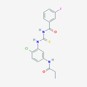 molecular formula C17H15ClIN3O2S B3546774 N-({[2-chloro-5-(propionylamino)phenyl]amino}carbonothioyl)-3-iodobenzamide 