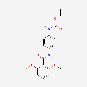 molecular formula C18H20N2O5 B3546782 ethyl {4-[(2,6-dimethoxybenzoyl)amino]phenyl}carbamate 