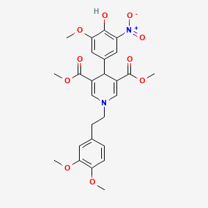 molecular formula C26H28N2O10 B3546798 dimethyl 1-[2-(3,4-dimethoxyphenyl)ethyl]-4-(4-hydroxy-3-methoxy-5-nitrophenyl)-1,4-dihydro-3,5-pyridinedicarboxylate 