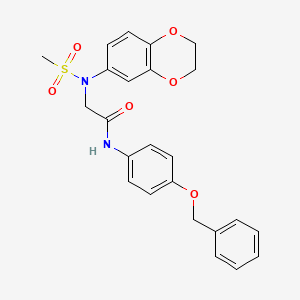 molecular formula C24H24N2O6S B3546841 N-[4-(benzyloxy)phenyl]-N~2~-(2,3-dihydro-1,4-benzodioxin-6-yl)-N~2~-(methylsulfonyl)glycinamide 