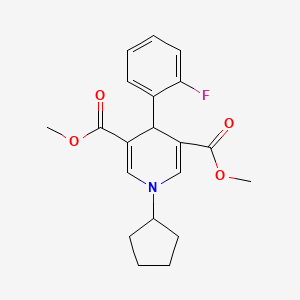 molecular formula C20H22FNO4 B3546901 dimethyl 1-cyclopentyl-4-(2-fluorophenyl)-1,4-dihydro-3,5-pyridinedicarboxylate 