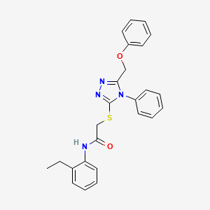 molecular formula C25H24N4O2S B3546921 N-(2-ethylphenyl)-2-{[5-(phenoxymethyl)-4-phenyl-4H-1,2,4-triazol-3-yl]thio}acetamide 