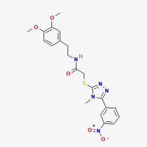 molecular formula C21H23N5O5S B3546934 N-[2-(3,4-dimethoxyphenyl)ethyl]-2-{[4-methyl-5-(3-nitrophenyl)-4H-1,2,4-triazol-3-yl]thio}acetamide 