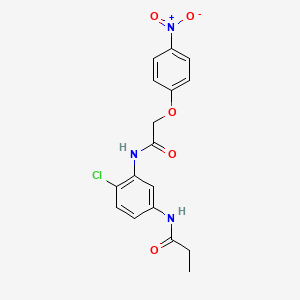 molecular formula C17H16ClN3O5 B3546989 N-(4-chloro-3-{[(4-nitrophenoxy)acetyl]amino}phenyl)propanamide 