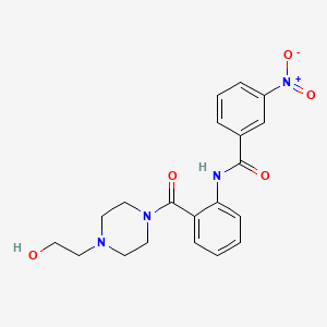 molecular formula C20H22N4O5 B3547020 N-[2-[4-(2-hydroxyethyl)piperazine-1-carbonyl]phenyl]-3-nitrobenzamide 