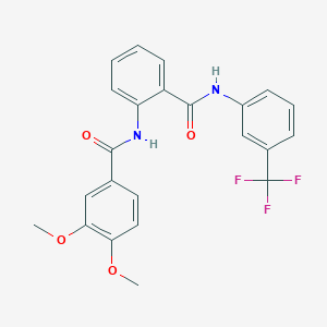 molecular formula C23H19F3N2O4 B3547085 3,4-dimethoxy-N-[2-({[3-(trifluoromethyl)phenyl]amino}carbonyl)phenyl]benzamide 