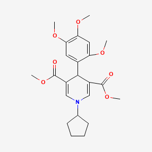 molecular formula C23H29NO7 B3547089 dimethyl 1-cyclopentyl-4-(2,4,5-trimethoxyphenyl)-1,4-dihydro-3,5-pyridinedicarboxylate 