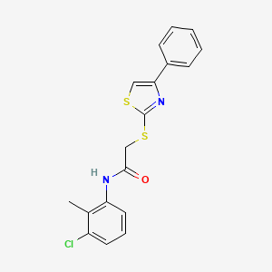 molecular formula C18H15ClN2OS2 B3547148 N-(3-chloro-2-methylphenyl)-2-[(4-phenyl-1,3-thiazol-2-yl)thio]acetamide 