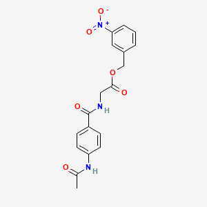 molecular formula C18H17N3O6 B3547154 3-nitrobenzyl N-[4-(acetylamino)benzoyl]glycinate 