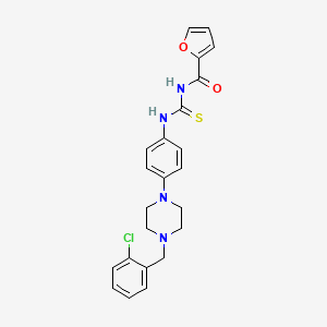 molecular formula C23H23ClN4O2S B3547157 N-[({4-[4-(2-chlorobenzyl)-1-piperazinyl]phenyl}amino)carbonothioyl]-2-furamide 