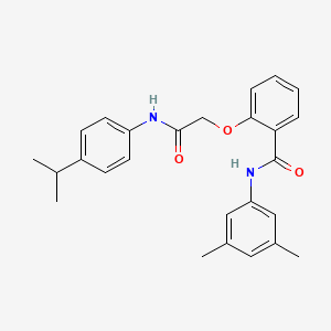 molecular formula C26H28N2O3 B3547190 N-(3,5-dimethylphenyl)-2-{2-[(4-isopropylphenyl)amino]-2-oxoethoxy}benzamide 
