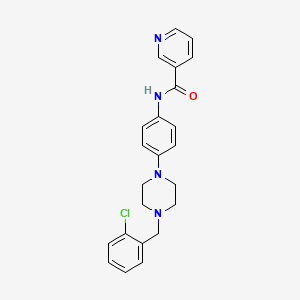 molecular formula C23H23ClN4O B3547251 N-{4-[4-(2-chlorobenzyl)-1-piperazinyl]phenyl}nicotinamide 