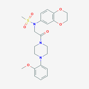 molecular formula C22H27N3O6S B3547253 N-(2,3-dihydro-1,4-benzodioxin-6-yl)-N-{2-[4-(2-methoxyphenyl)piperazin-1-yl]-2-oxoethyl}methanesulfonamide 