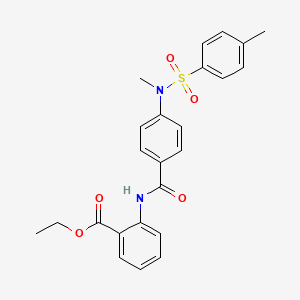 molecular formula C24H24N2O5S B3547279 ethyl 2-[(4-{methyl[(4-methylphenyl)sulfonyl]amino}benzoyl)amino]benzoate 