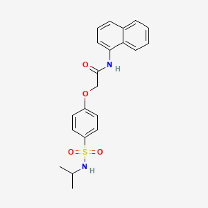molecular formula C21H22N2O4S B3547287 2-{4-[(isopropylamino)sulfonyl]phenoxy}-N-1-naphthylacetamide 