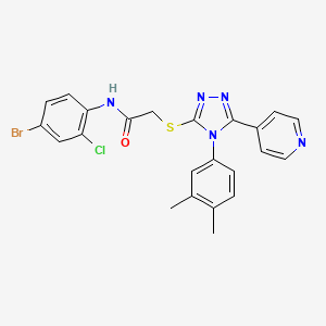 molecular formula C23H19BrClN5OS B3547288 N-(4-bromo-2-chlorophenyl)-2-{[4-(3,4-dimethylphenyl)-5-(4-pyridinyl)-4H-1,2,4-triazol-3-yl]thio}acetamide 