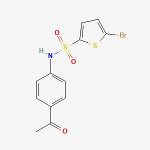 molecular formula C12H10BrNO3S2 B3547296 N-(4-acetylphenyl)-5-bromothiophene-2-sulfonamide 