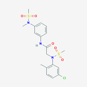 molecular formula C18H22ClN3O5S2 B3547301 N~2~-(5-chloro-2-methylphenyl)-N-{3-[methyl(methylsulfonyl)amino]phenyl}-N~2~-(methylsulfonyl)glycinamide 