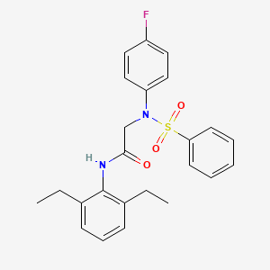 molecular formula C24H25FN2O3S B3547304 N~1~-(2,6-diethylphenyl)-N~2~-(4-fluorophenyl)-N~2~-(phenylsulfonyl)glycinamide 
