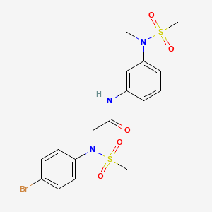 molecular formula C17H20BrN3O5S2 B3547341 N~2~-(4-bromophenyl)-N~1~-{3-[methyl(methylsulfonyl)amino]phenyl}-N~2~-(methylsulfonyl)glycinamide 