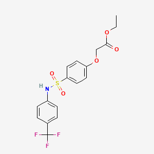 molecular formula C17H16F3NO5S B3547351 Ethyl 2-[4-[[4-(trifluoromethyl)phenyl]sulfamoyl]phenoxy]acetate 