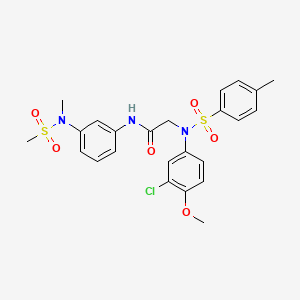 molecular formula C24H26ClN3O6S2 B3547358 N~2~-(3-chloro-4-methoxyphenyl)-N~1~-{3-[methyl(methylsulfonyl)amino]phenyl}-N~2~-[(4-methylphenyl)sulfonyl]glycinamide 