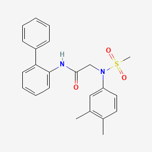 molecular formula C23H24N2O3S B3547367 N~1~-2-biphenylyl-N~2~-(3,4-dimethylphenyl)-N~2~-(methylsulfonyl)glycinamide 