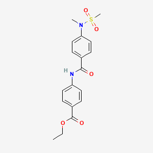 molecular formula C18H20N2O5S B3547484 Ethyl 4-[({4-[methyl(methylsulfonyl)amino]phenyl}carbonyl)amino]benzoate 