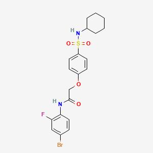 molecular formula C20H22BrFN2O4S B3547487 N-(4-bromo-2-fluorophenyl)-2-{4-[(cyclohexylamino)sulfonyl]phenoxy}acetamide 