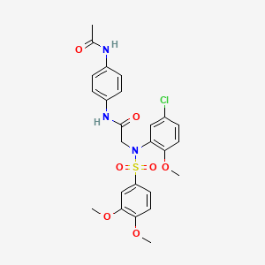 molecular formula C25H26ClN3O7S B3547490 N~1~-[4-(acetylamino)phenyl]-N~2~-(5-chloro-2-methoxyphenyl)-N~2~-[(3,4-dimethoxyphenyl)sulfonyl]glycinamide 