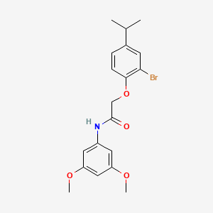 molecular formula C19H22BrNO4 B3547494 2-(2-bromo-4-isopropylphenoxy)-N-(3,5-dimethoxyphenyl)acetamide 