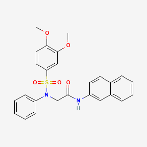 molecular formula C26H24N2O5S B3547502 N~2~-[(3,4-dimethoxyphenyl)sulfonyl]-N-naphthalen-2-yl-N~2~-phenylglycinamide 