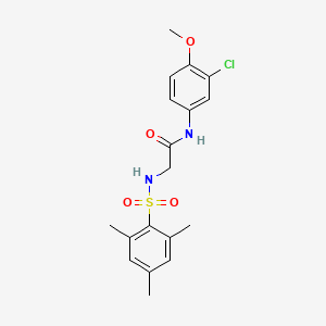 molecular formula C18H21ClN2O4S B3547508 N~1~-(3-chloro-4-methoxyphenyl)-N~2~-(mesitylsulfonyl)glycinamide 