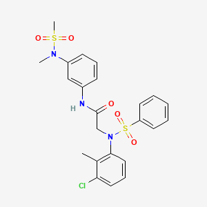 molecular formula C23H24ClN3O5S2 B3547520 N~2~-(3-chloro-2-methylphenyl)-N~1~-{3-[methyl(methylsulfonyl)amino]phenyl}-N~2~-(phenylsulfonyl)glycinamide 