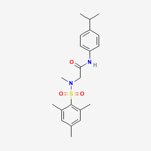 molecular formula C21H28N2O3S B3547529 N~2~-methyl-N-[4-(propan-2-yl)phenyl]-N~2~-[(2,4,6-trimethylphenyl)sulfonyl]glycinamide 