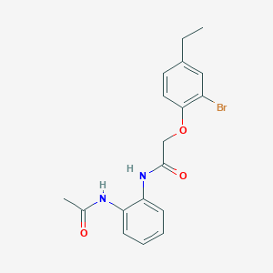 molecular formula C18H19BrN2O3 B3547535 N-[2-(acetylamino)phenyl]-2-(2-bromo-4-ethylphenoxy)acetamide 
