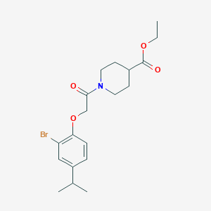 molecular formula C19H26BrNO4 B3547567 ethyl 1-[(2-bromo-4-isopropylphenoxy)acetyl]-4-piperidinecarboxylate 