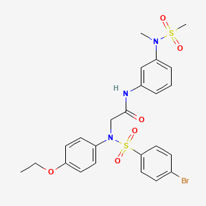 molecular formula C24H26BrN3O6S2 B3547582 N~2~-[(4-bromophenyl)sulfonyl]-N~2~-(4-ethoxyphenyl)-N~1~-{3-[methyl(methylsulfonyl)amino]phenyl}glycinamide 