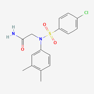 molecular formula C16H17ClN2O3S B3547599 N~2~-[(4-chlorophenyl)sulfonyl]-N~2~-(3,4-dimethylphenyl)glycinamide 