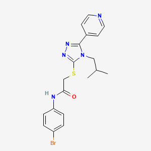 molecular formula C19H20BrN5OS B3547604 N-(4-bromophenyl)-2-{[4-isobutyl-5-(4-pyridinyl)-4H-1,2,4-triazol-3-yl]thio}acetamide 
