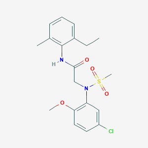 molecular formula C19H23ClN2O4S B3547607 N~2~-(5-chloro-2-methoxyphenyl)-N~1~-(2-ethyl-6-methylphenyl)-N~2~-(methylsulfonyl)glycinamide 