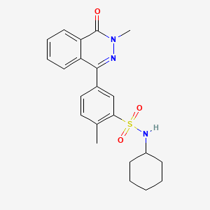 molecular formula C22H25N3O3S B3547629 N-cyclohexyl-2-methyl-5-(3-methyl-4-oxo-3,4-dihydro-1-phthalazinyl)benzenesulfonamide 