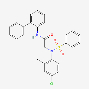 molecular formula C27H23ClN2O3S B3547695 N~1~-2-biphenylyl-N~2~-(4-chloro-2-methylphenyl)-N~2~-(phenylsulfonyl)glycinamide 